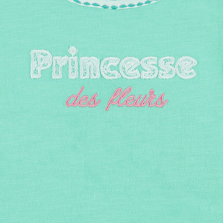 Robe de plage fleurie avec patch dentelle et broderies 