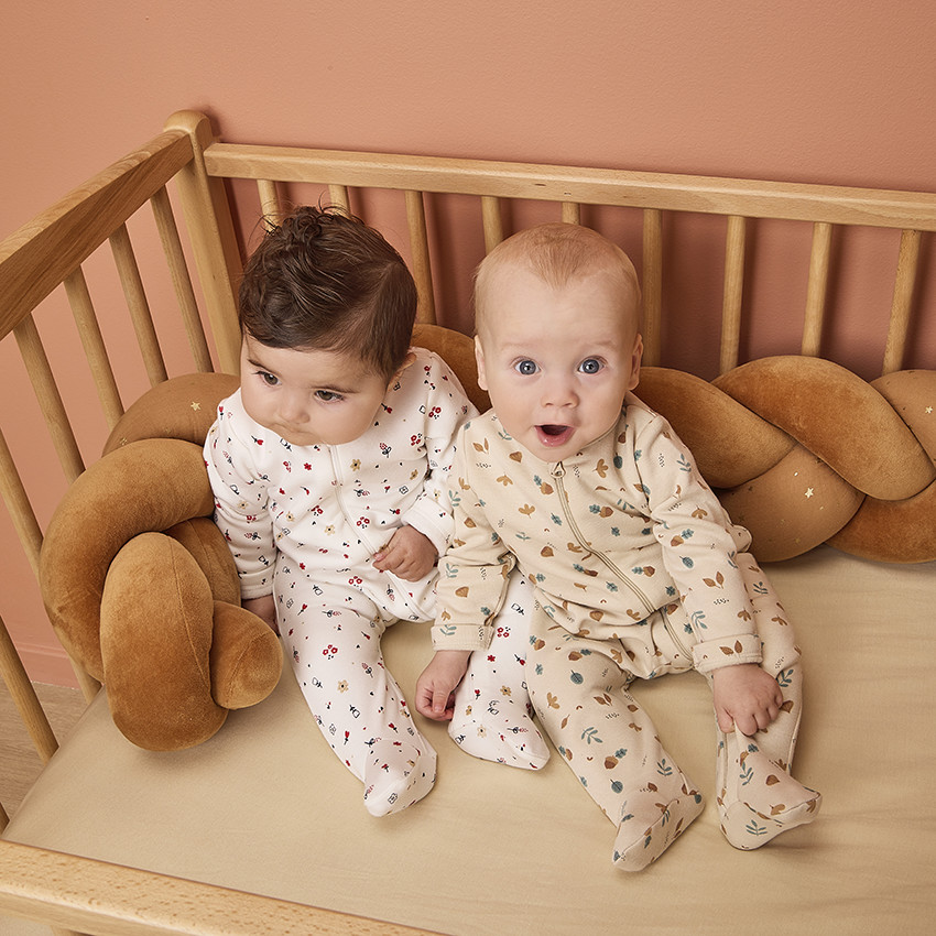 Lot de 2 dors-biens zippés et bi-matières pour bébé fille 