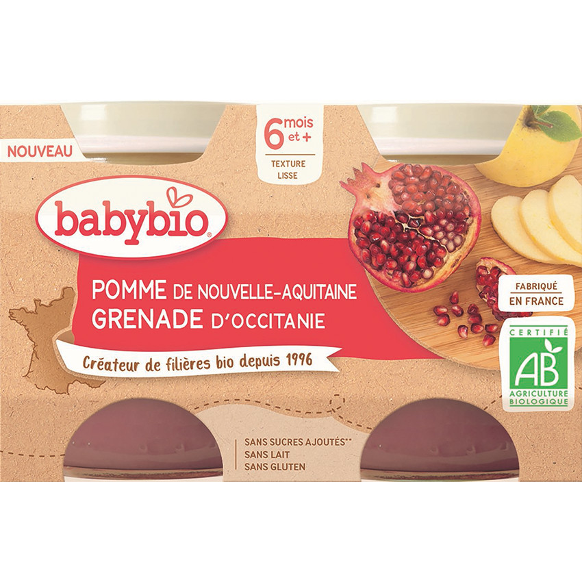 Petit pot pomme et grenade - 2x130g 