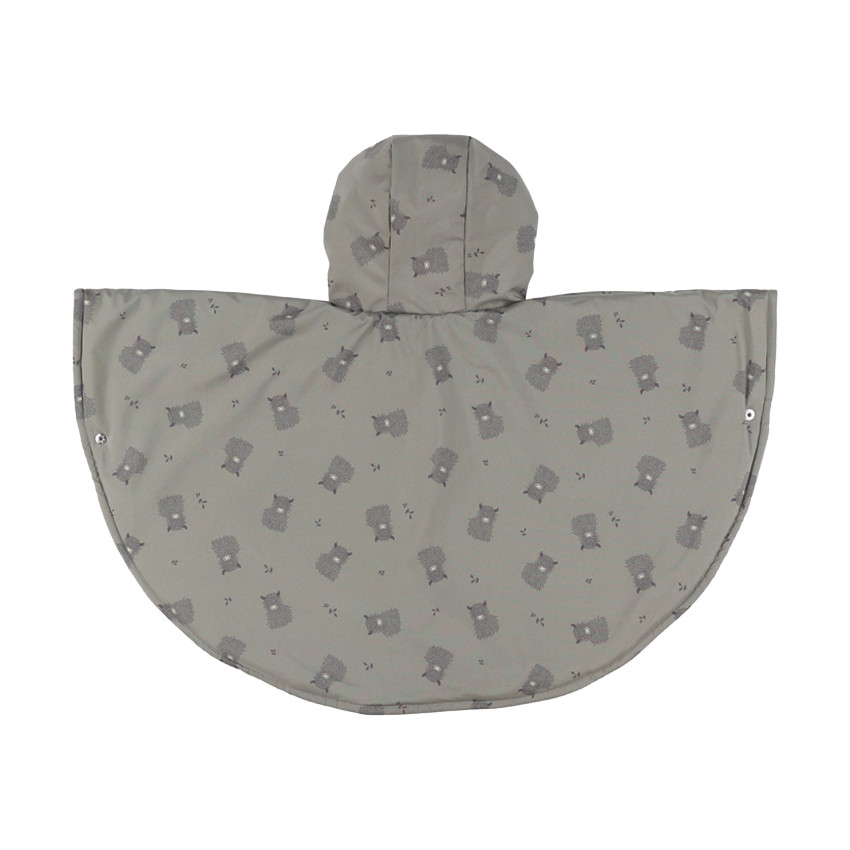 Poncho ludique déperlant imprimé vaches kaki 