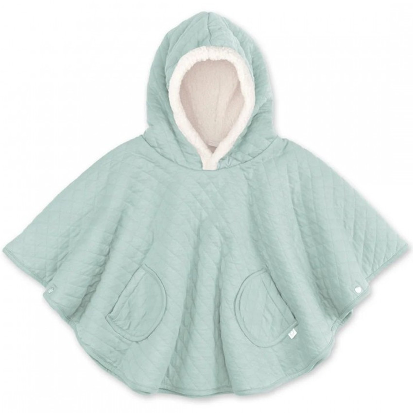 Bemini - Poncho de voyage - Teddy+Pady jersey - Lunar - 9/36 m - Vert