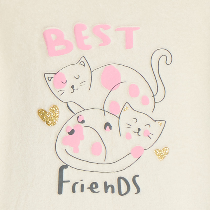 Set pyjama 2 en sherpa chat fantaisie pour fille  