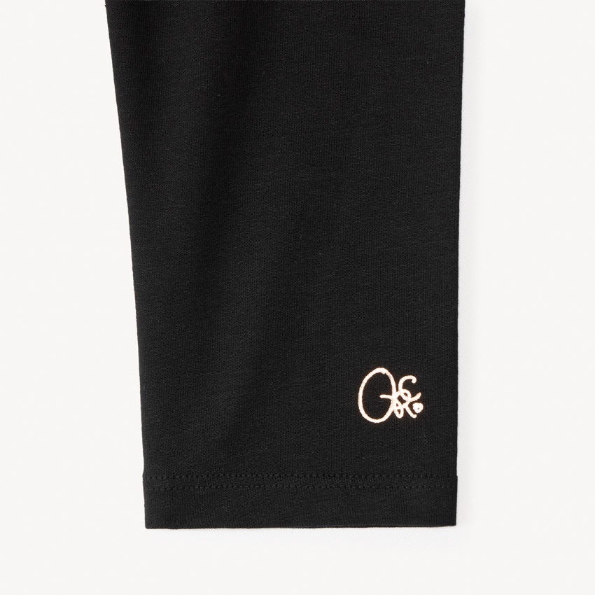 Lot de 2 leggings courts unis print logo pour fille 