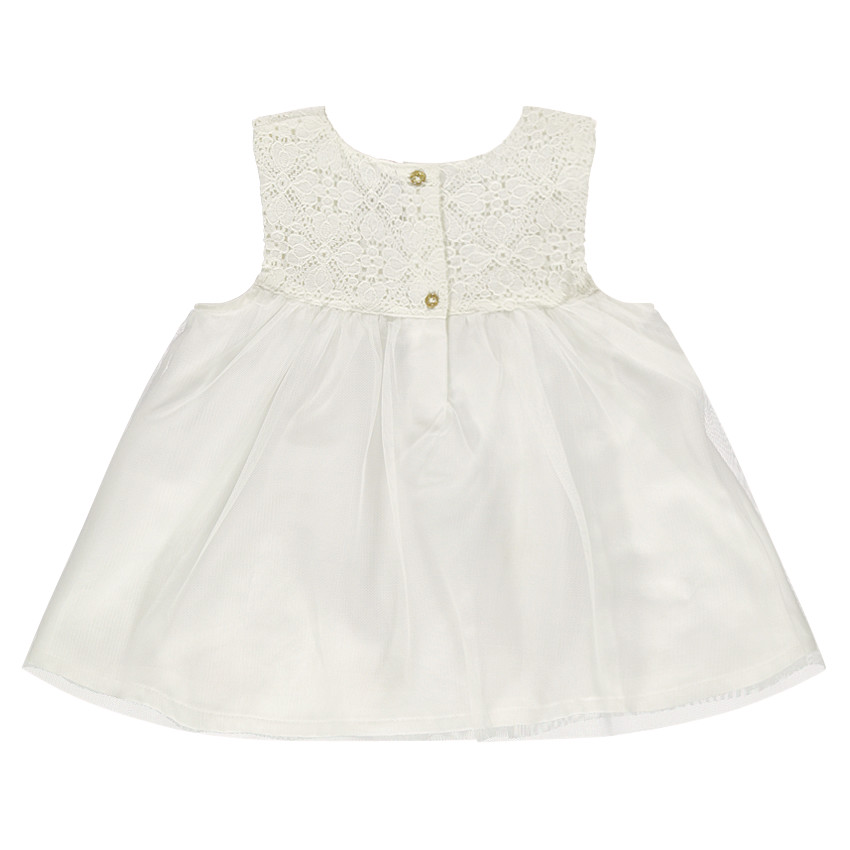 Top évasé sans manches en dentelle et tulle 