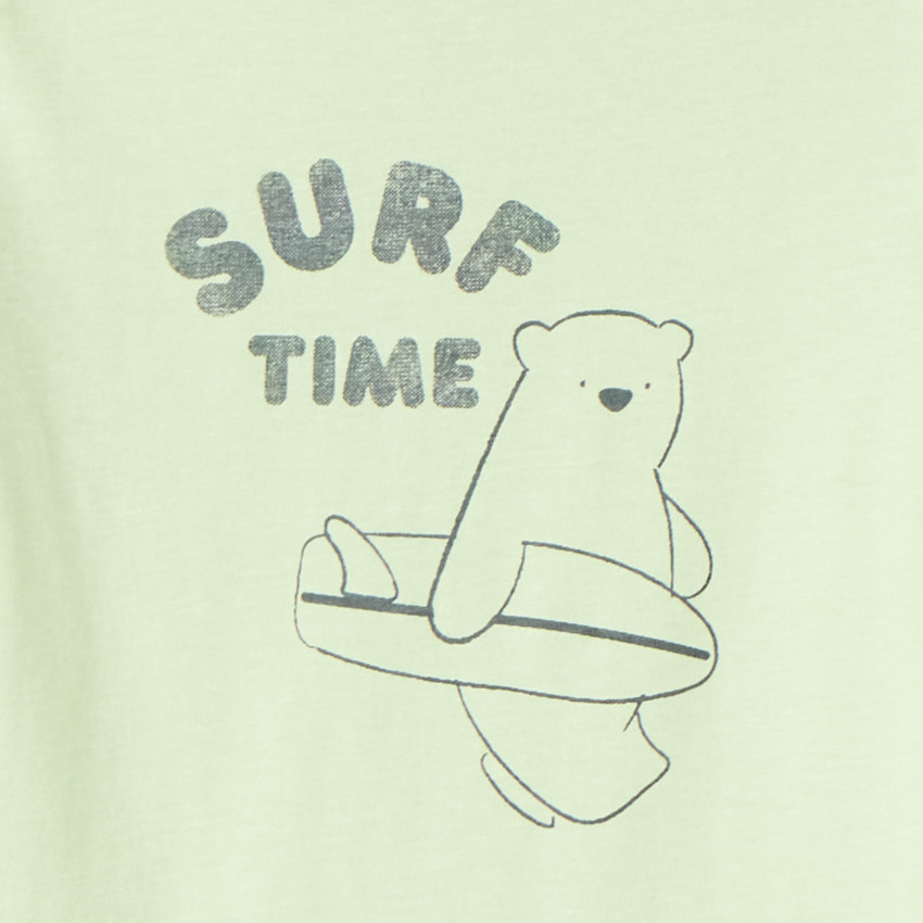 Pyjama 2 pièces t-shirt + short print ours surfeur pour bébé garçon 