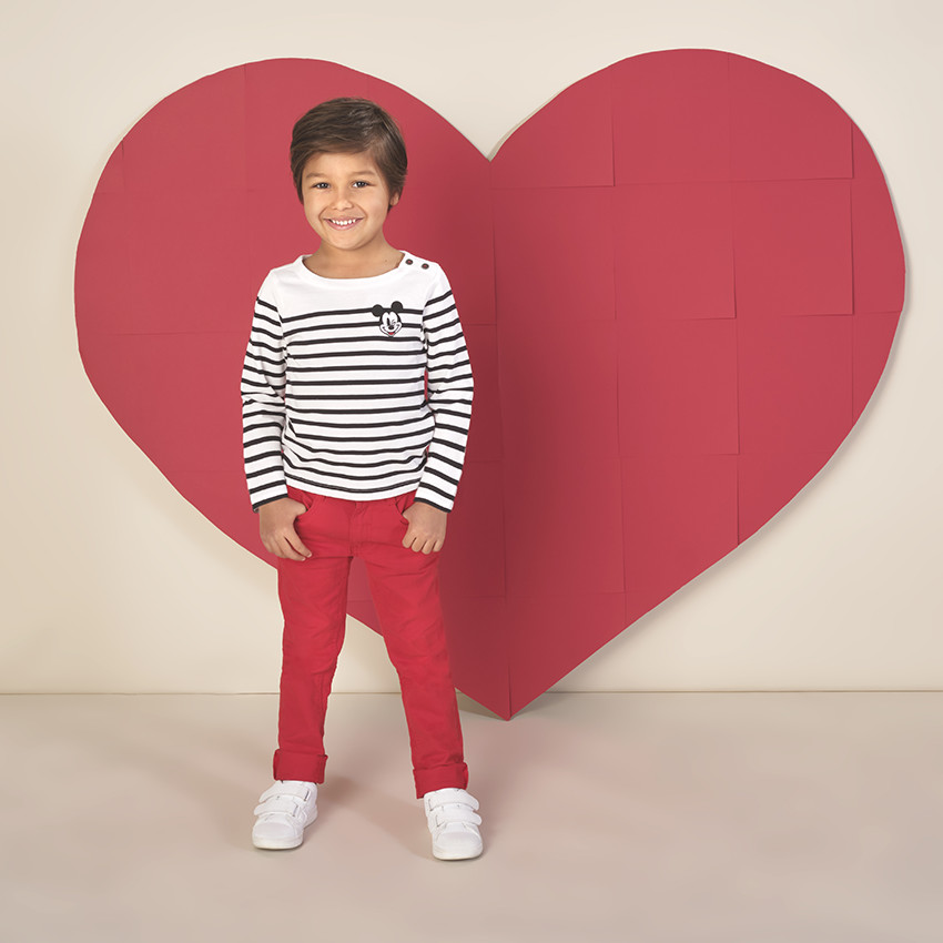 Marinière en jersey broderie Mickey Disney 