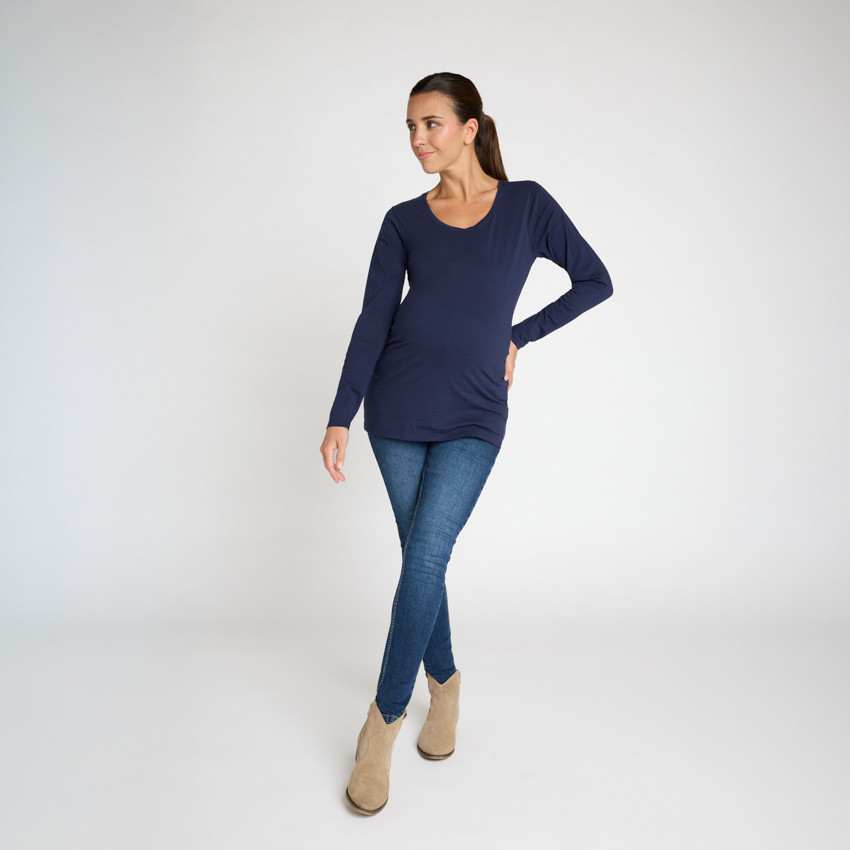 T-shirt manches longues de grossesse uni 