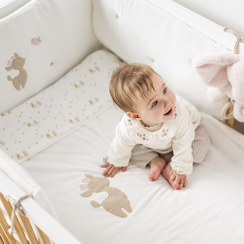 Tour de lit - Fanfan - velours - Blanc - 180 cm 