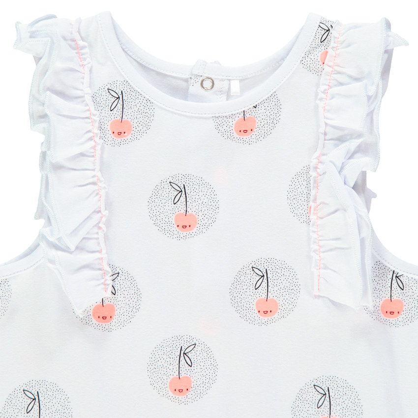 Combinaison courte à cerises all-over pour bébé fille 