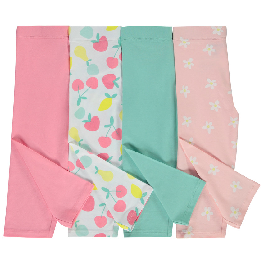 Lot de 4 leggings fantaisie pour fille 