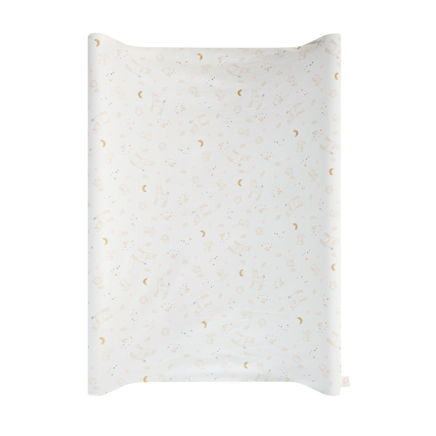 Housse de matelas à langer imprimé Little Deer écru