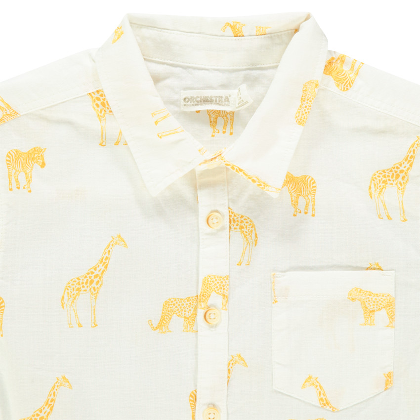 Chemise manches courtes à animaux de la savane imprimés 