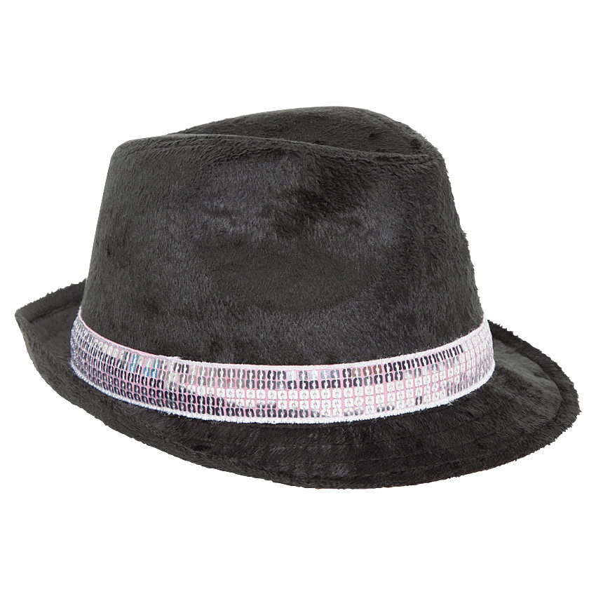 Borsalino en sherpa à sequins roses 