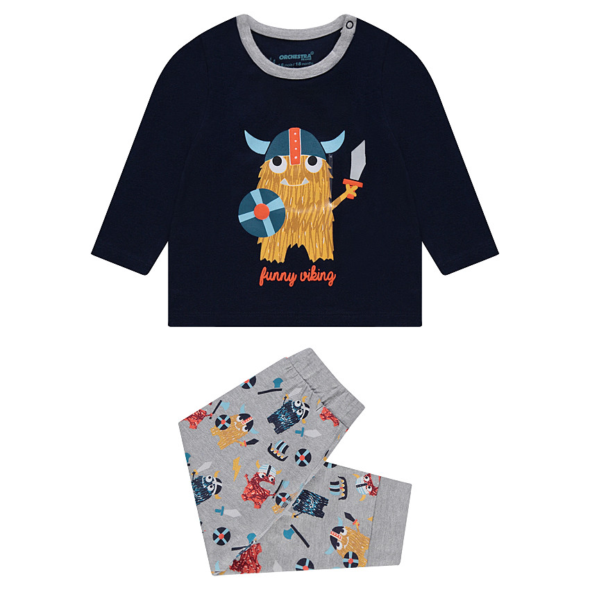 Pyjama en jersey avec vikings printés 