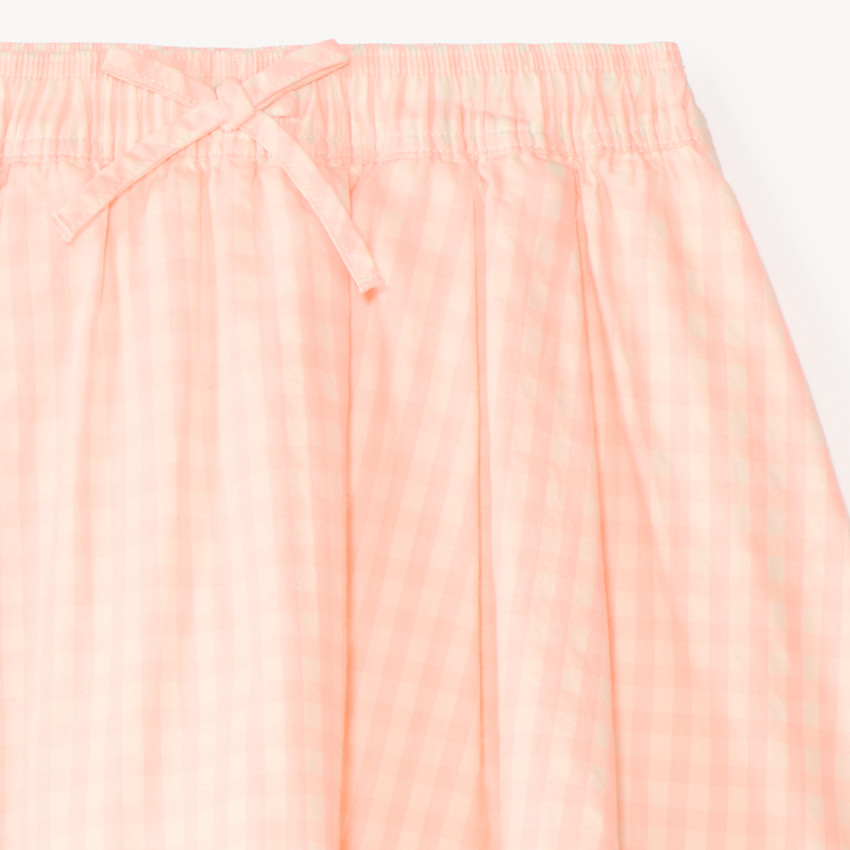 Jupe-short vichy avec nœud pour fille 