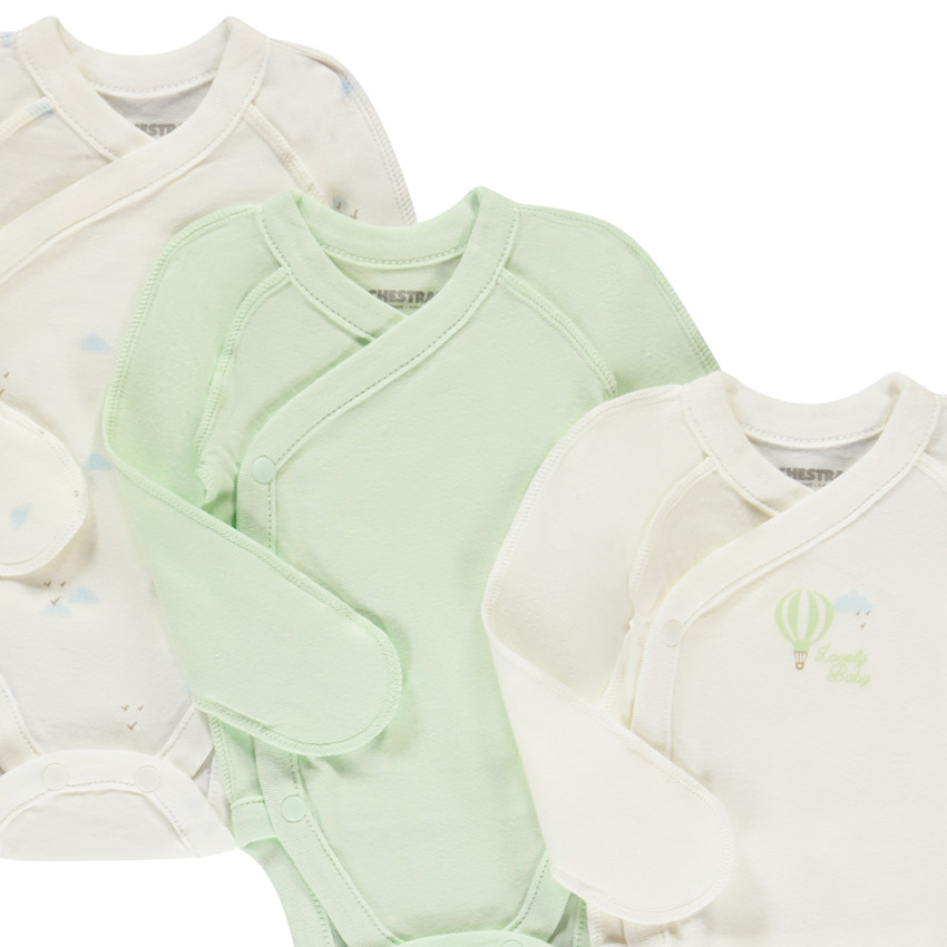 Lot de 5 bodies manches longues fantaisie pour bébé prématuré 