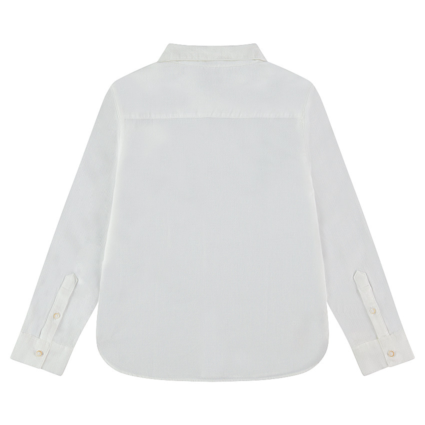 Junior - Chemise manches longues unie avec poche fantaisie 