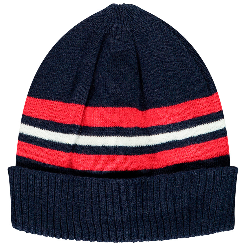 Bonnet en tricot à bandes contrastées pour enfant garçon 