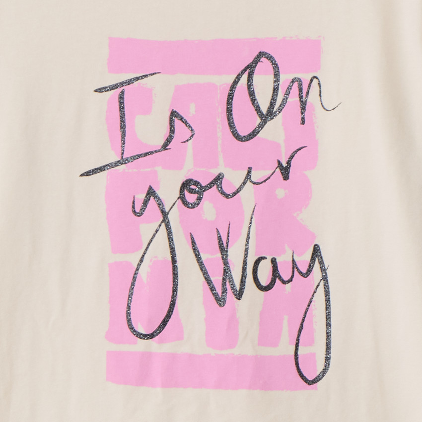 T-shirt manches longues à print pailleté pour fille 