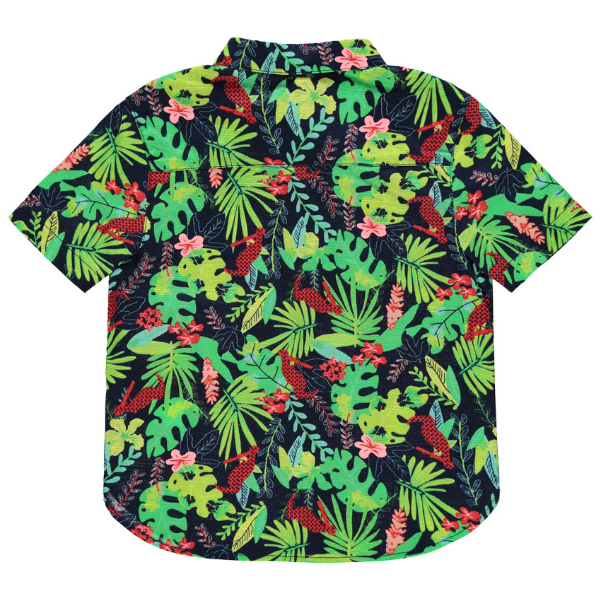 Chemise manches courtes à imprimé tropical all-over 