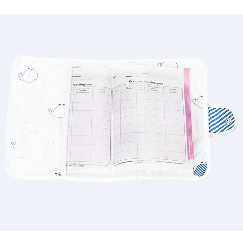 Protège carnet de santé - Blue Baleine 