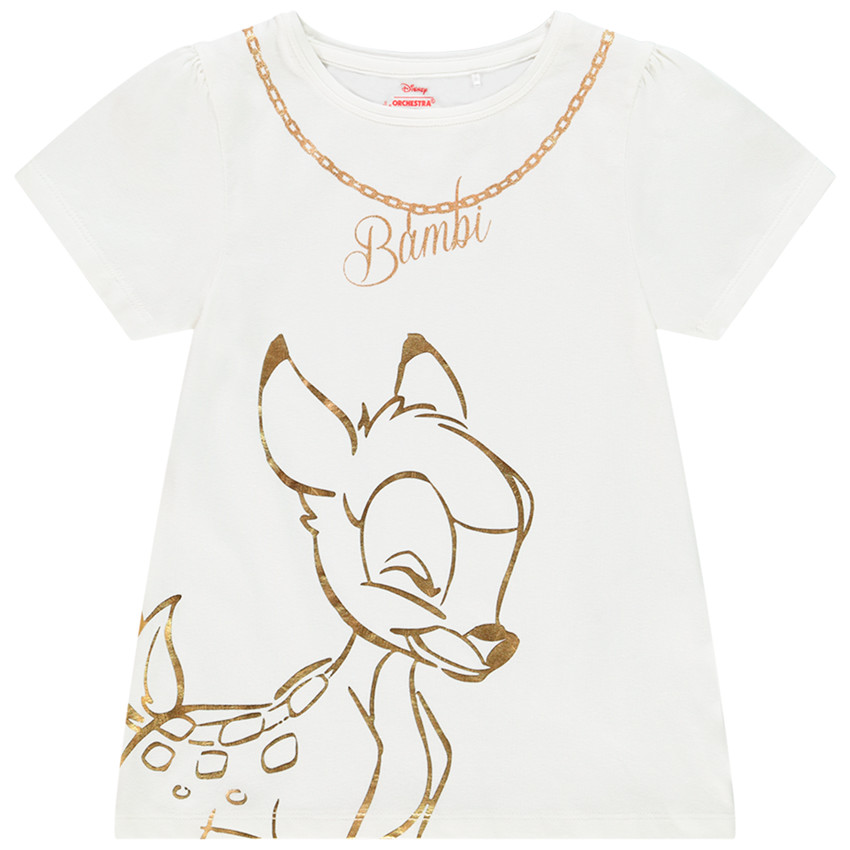 T-shirt manches courtes print Bambi Disney pour enfant fille 
