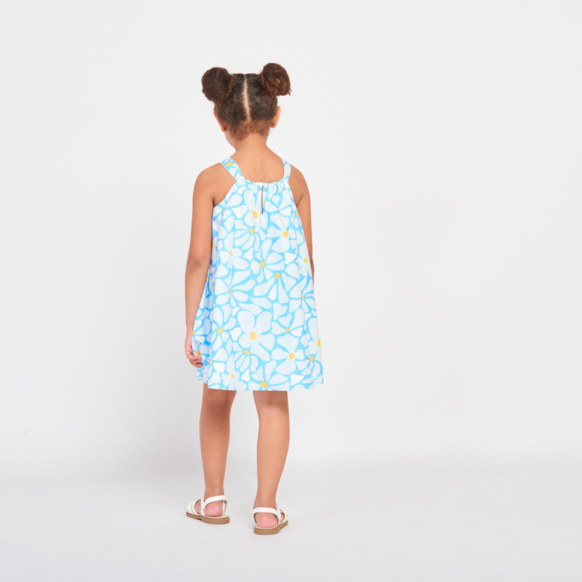 Robe sans manches imprimée fleurs plates pour fille  