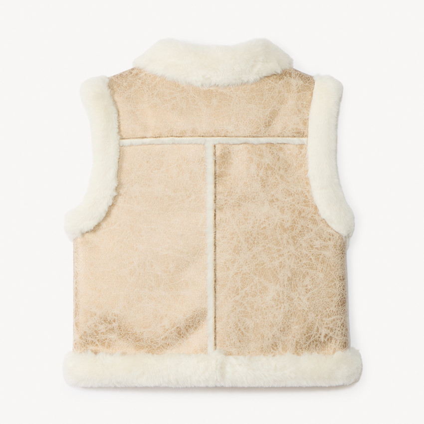 Veste sans manches contrecollé effet fourrure pour fille 