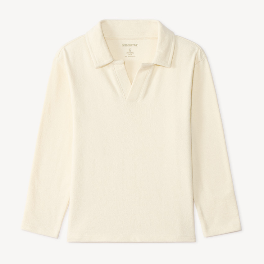 Polo manches longues uni pour garçon 