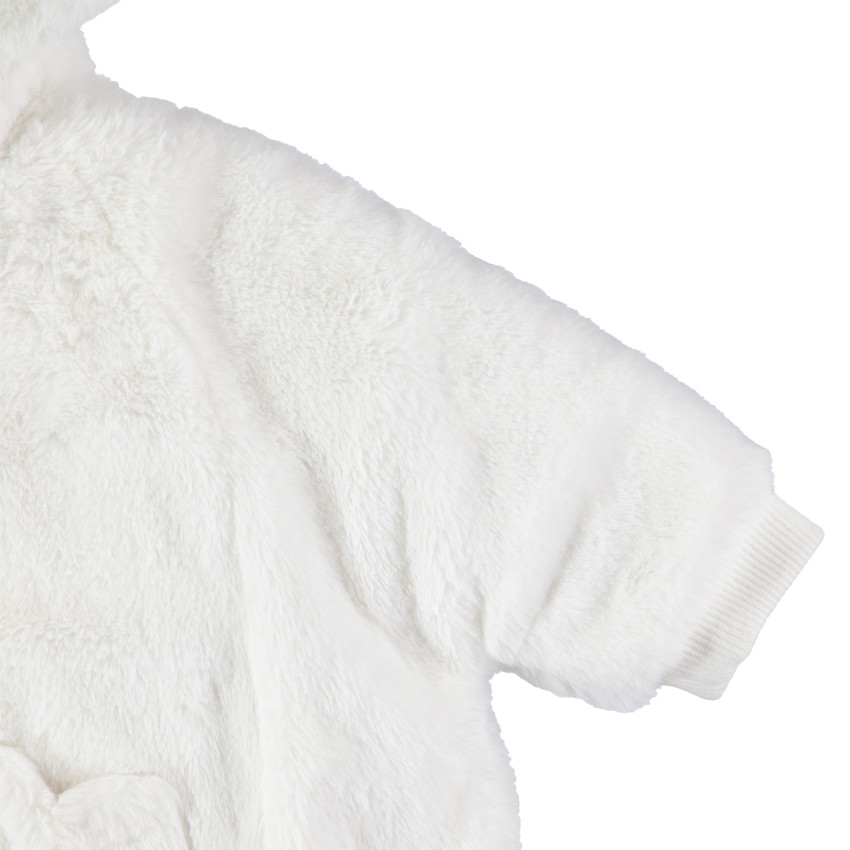 Veste en sherpa forme cape avec capuche à oreilles en relief 