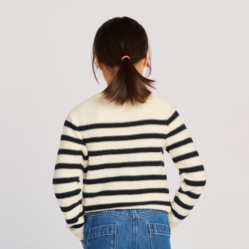 Pull manches longues marinière pour garçon  