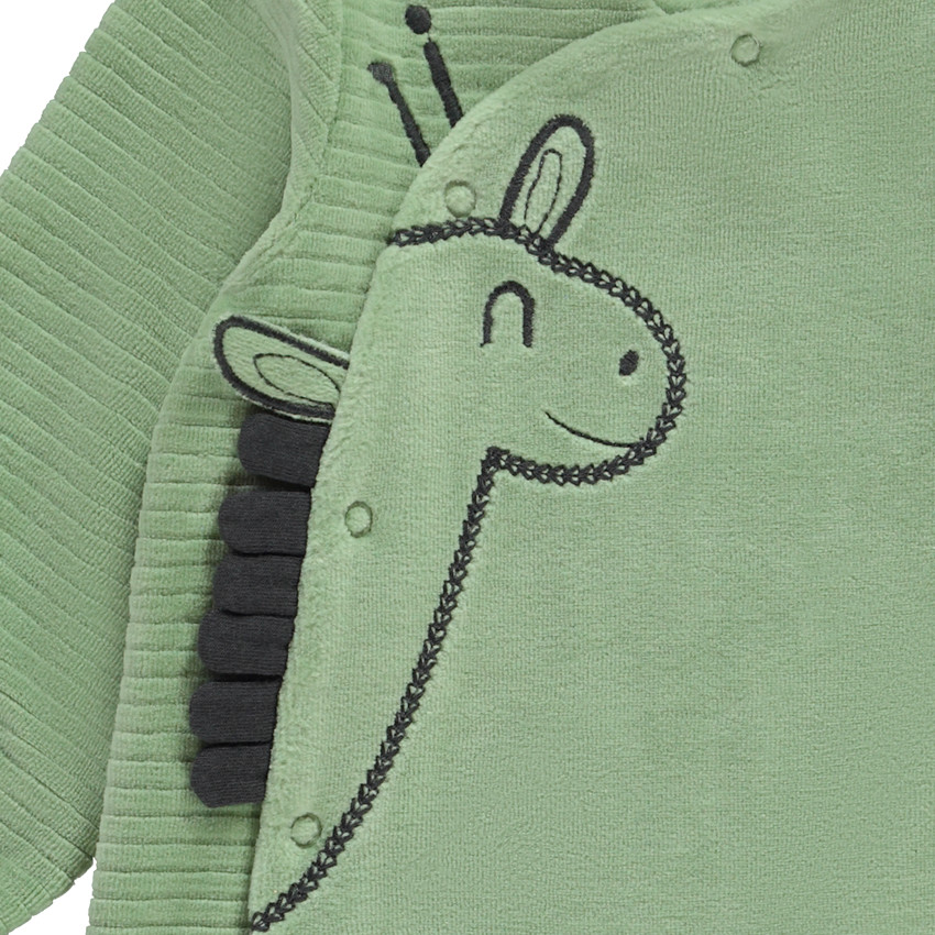 Dors-bien ludique en velours motif girafe pour bébé garçon 