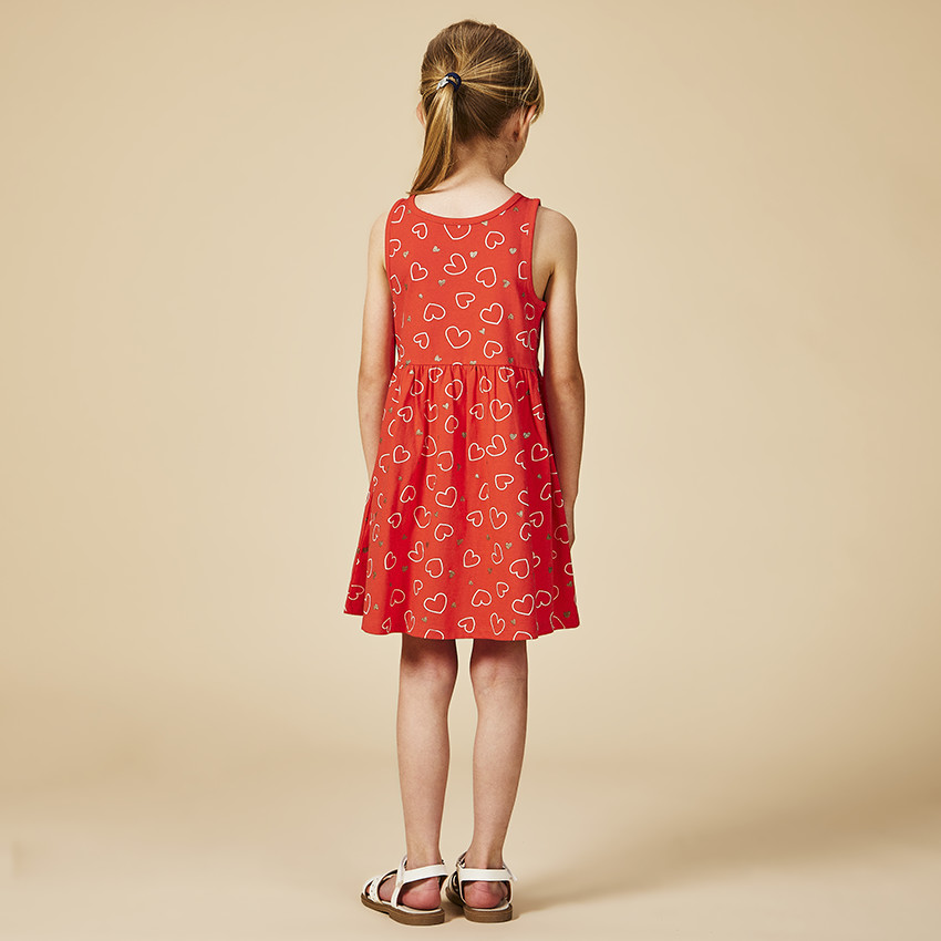 Robe sans manches imprimé fantaisie pailleté pour fille 