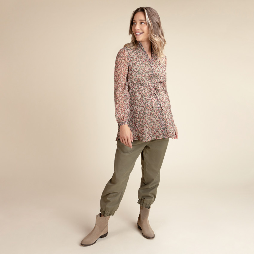 Pantalon fluide taille lastiqu e pour femme