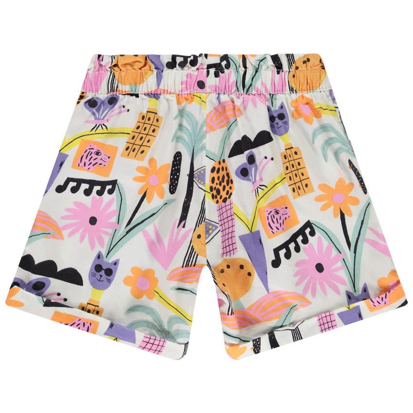 Short en sergé imprimé fantaisie pour fille 