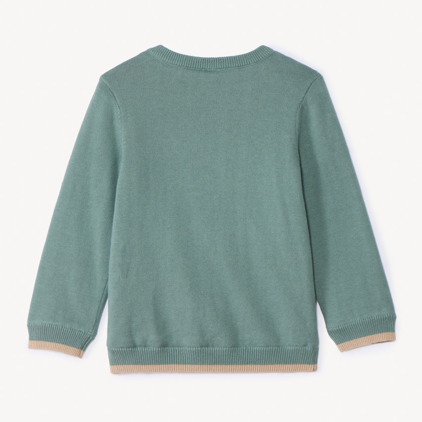 Pull en tricot doublé motif dino en relief pour bébé garçon 