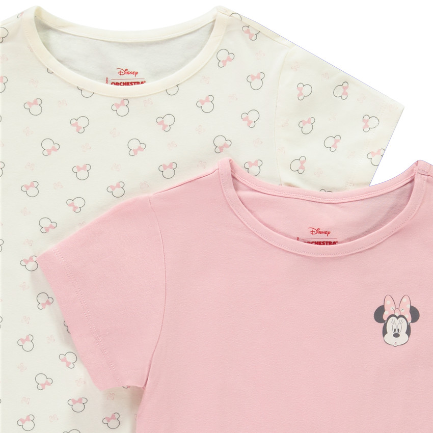 Lot de 2 maillots de corps manches courtes Minnie Disney pour fille 