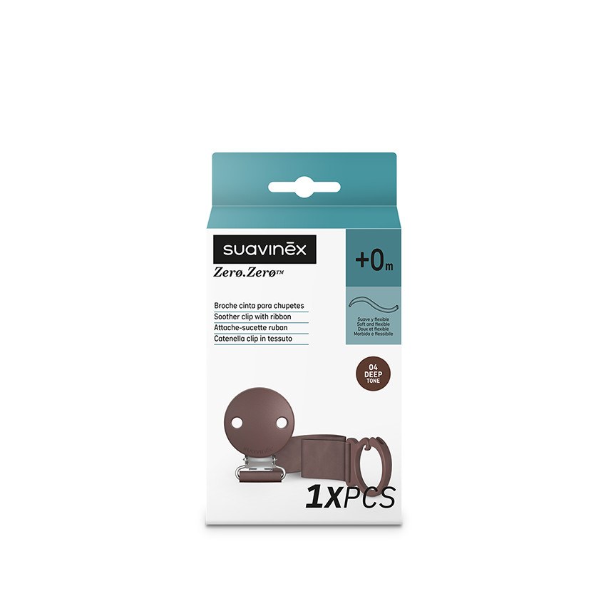 Porte-sucette avec pince et ruban en tissu Zero Zero - Deep 