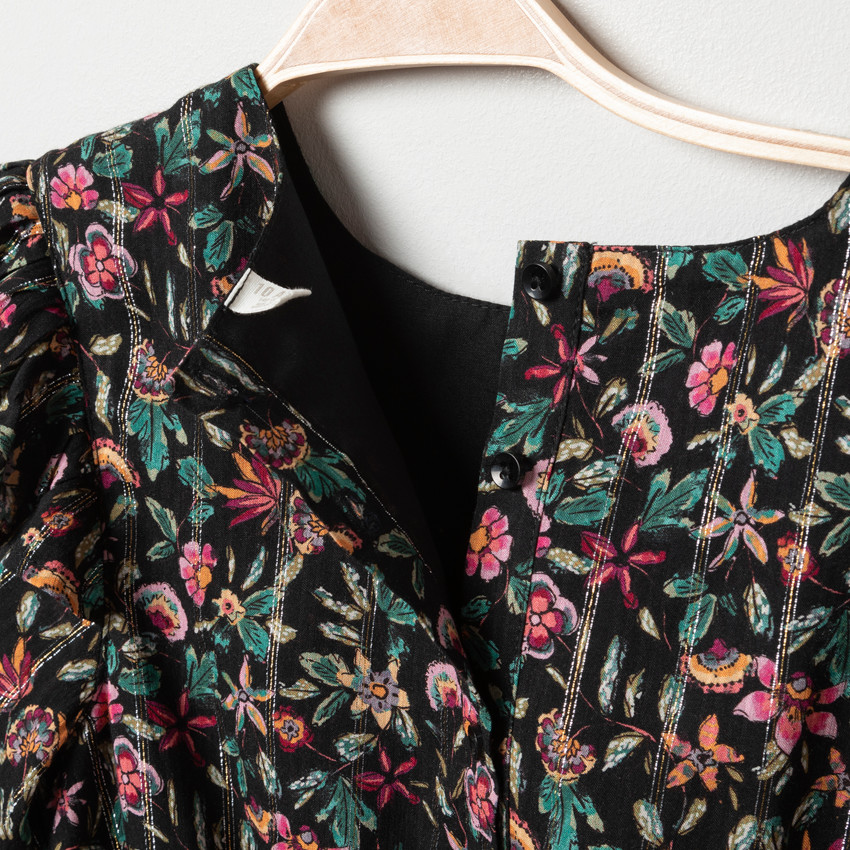 Robe manches longues à imprimé floral pour enfant fille 