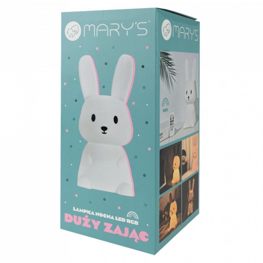 Veilleuse LED Lapin Blanc – Grand 134 X 140 X 299mm - Blanc (mary's) - Image 3