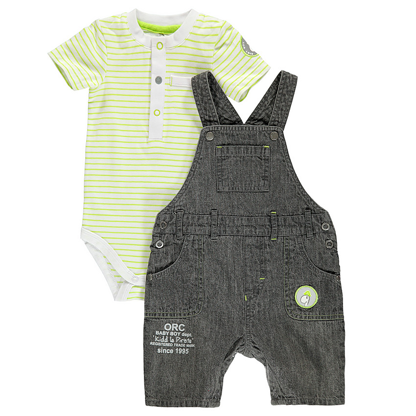 Ensemble body jersey et salopette en jeans 