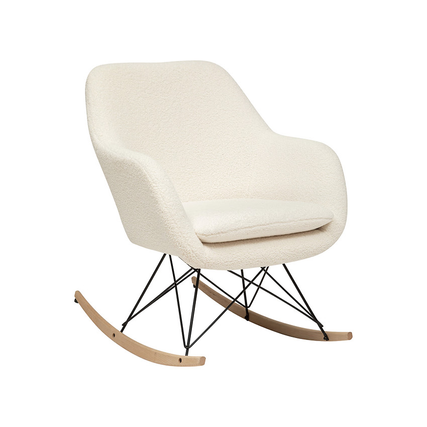 Rocking-chair effet bouclettes Olmeto blanc