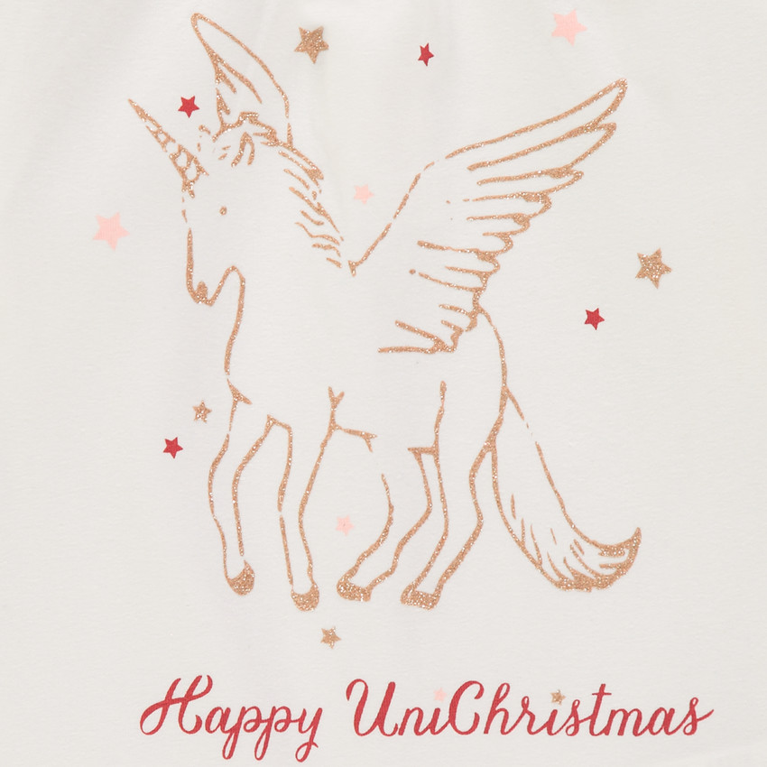 Sous-pull col cheminée print licorne pailletée 