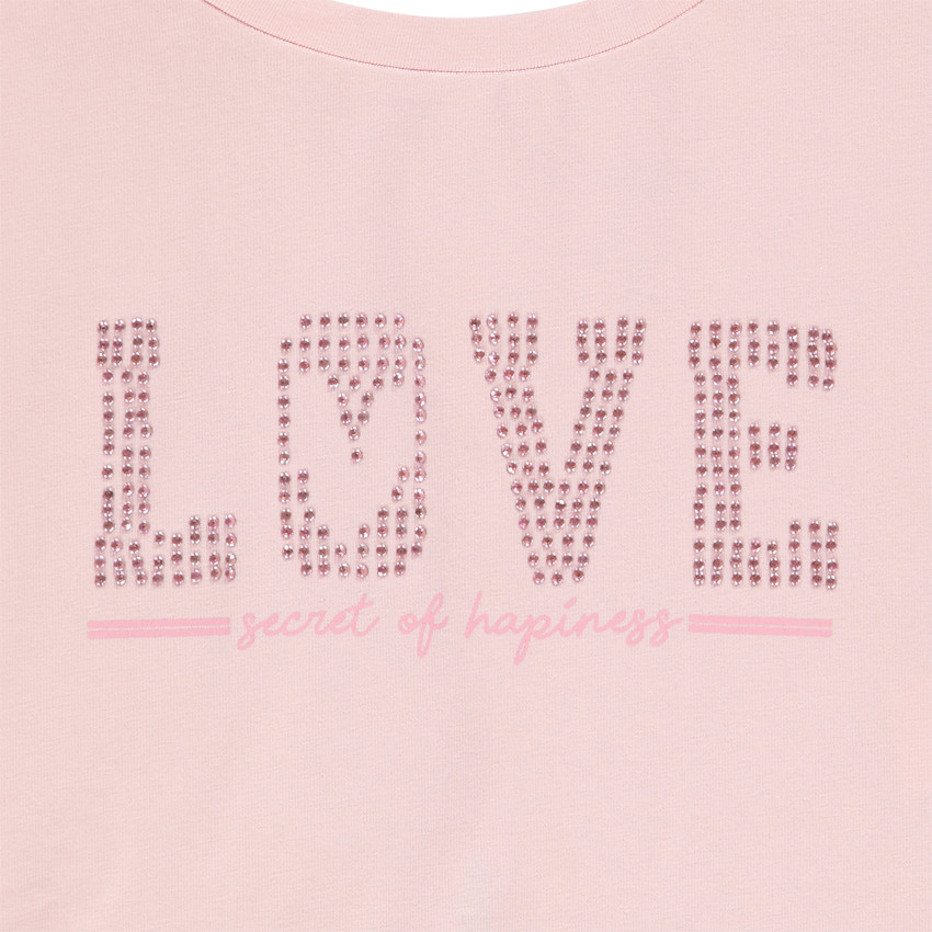 T-shirt 2 en 1 avec print à paillettes pour fille 