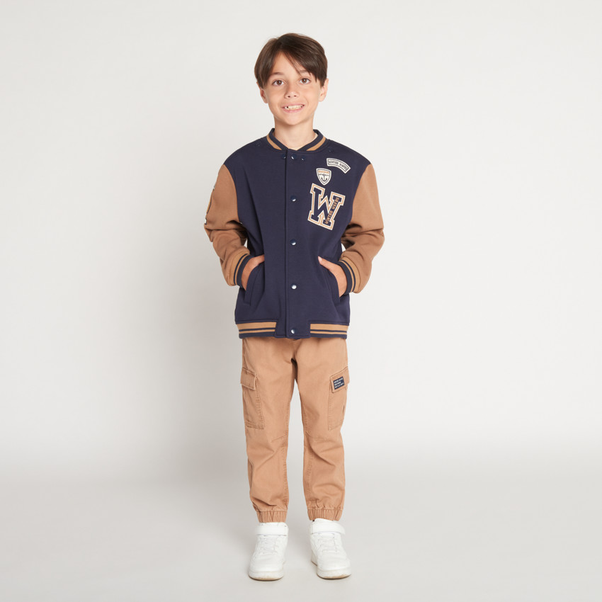 Pantalon style cargo uni avec poches pour garçon 