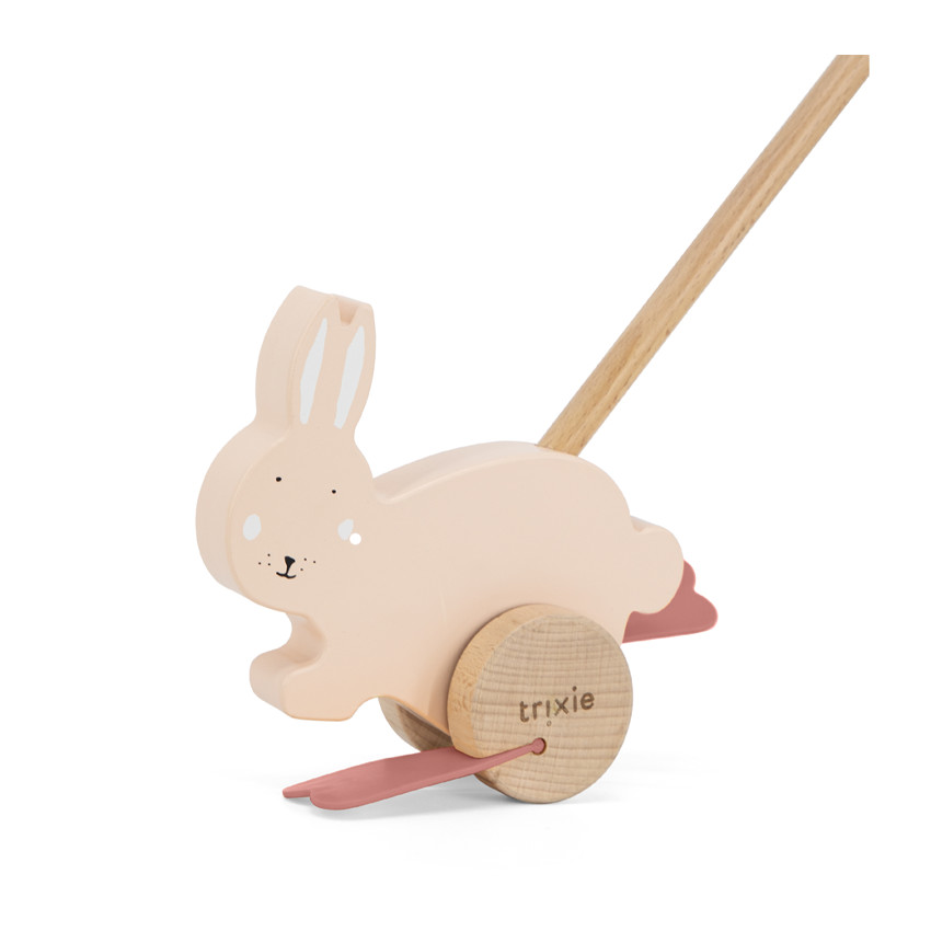 Jouet à pousser en bois Mrs. Rabbit 