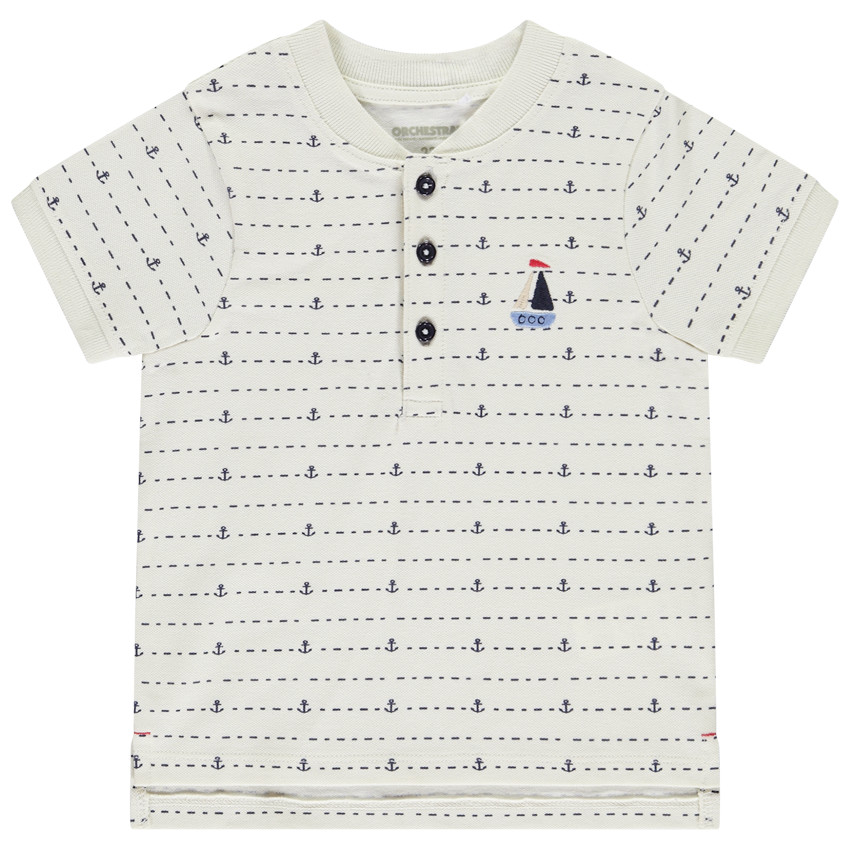 Polo manches courtes imprimé ancres pour bébé garçon 