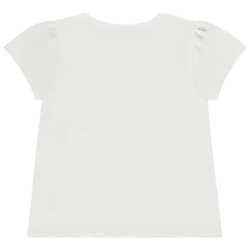 T-shirt manches courtes uni avec nœuds pour fille   