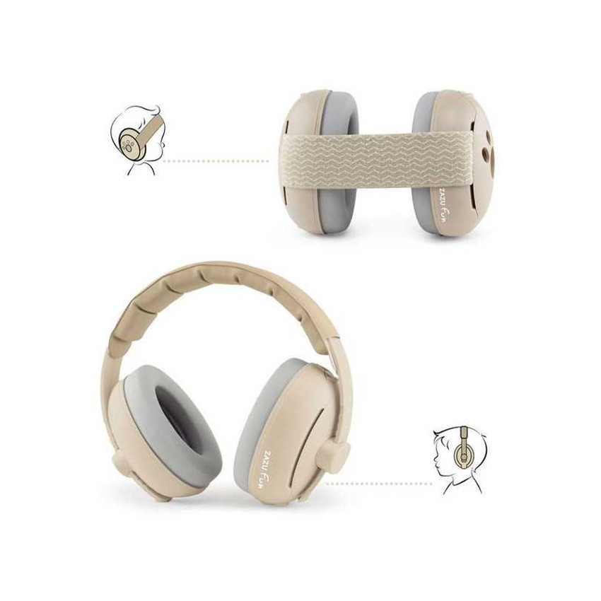 Casque anti-bruit évolutif 0-4ans Beige - Beige (ZAZU) - Image 1
