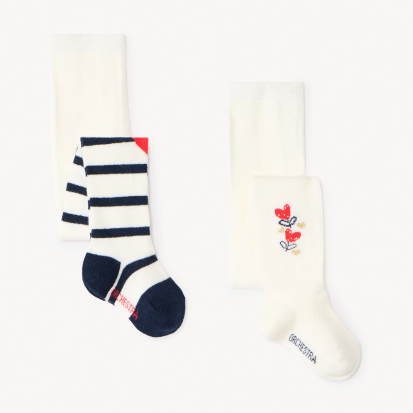 Lot de 2 collants épais fantaisies pour bébé fille